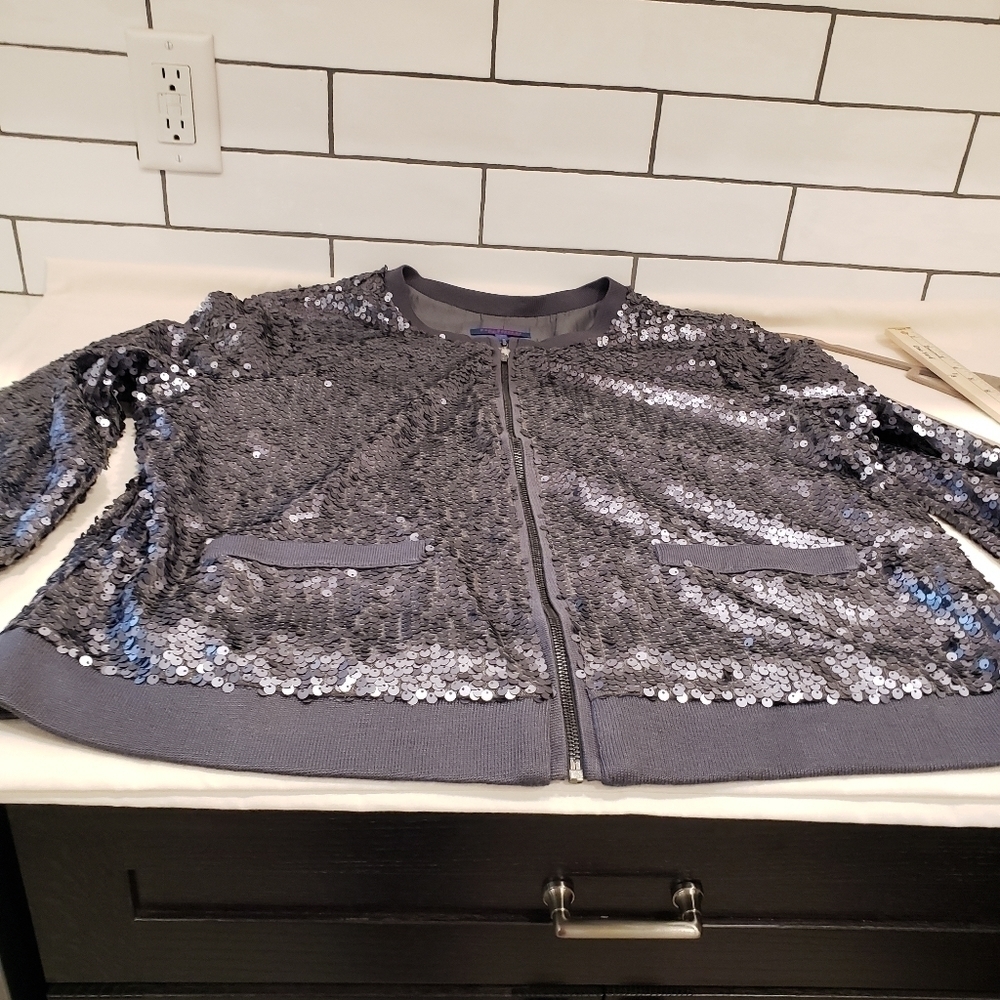 𝅺twiggy London 1X Gray sequence jacket - Picture 9 of 15